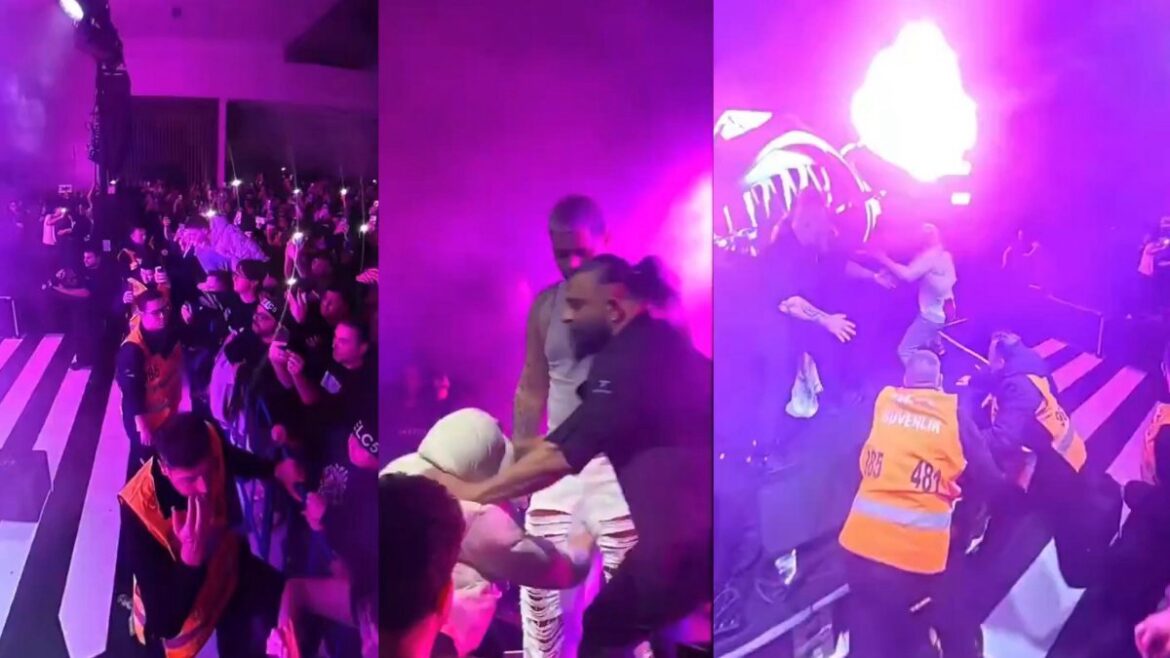 Lvbel C5’in konserinde bir hayranı sahneye uçtu!
